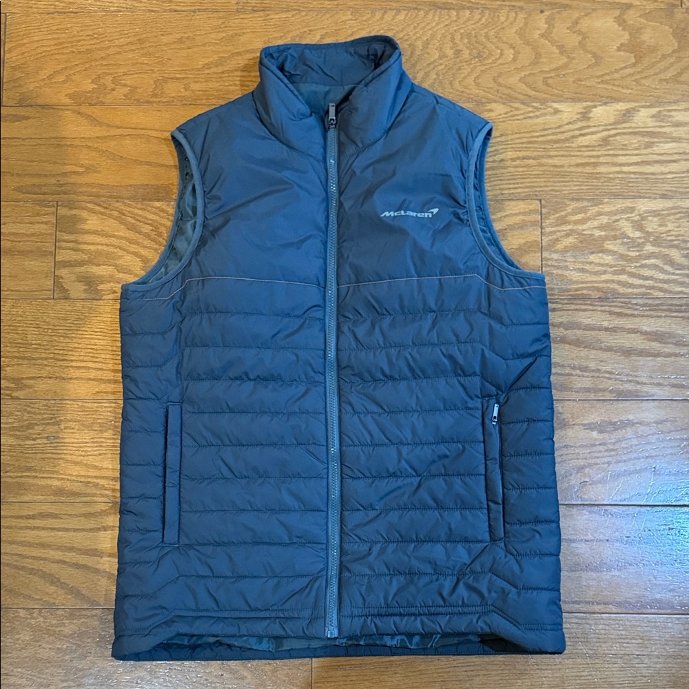 McLaren Sz M Men's Grey Blue Puffer Vest